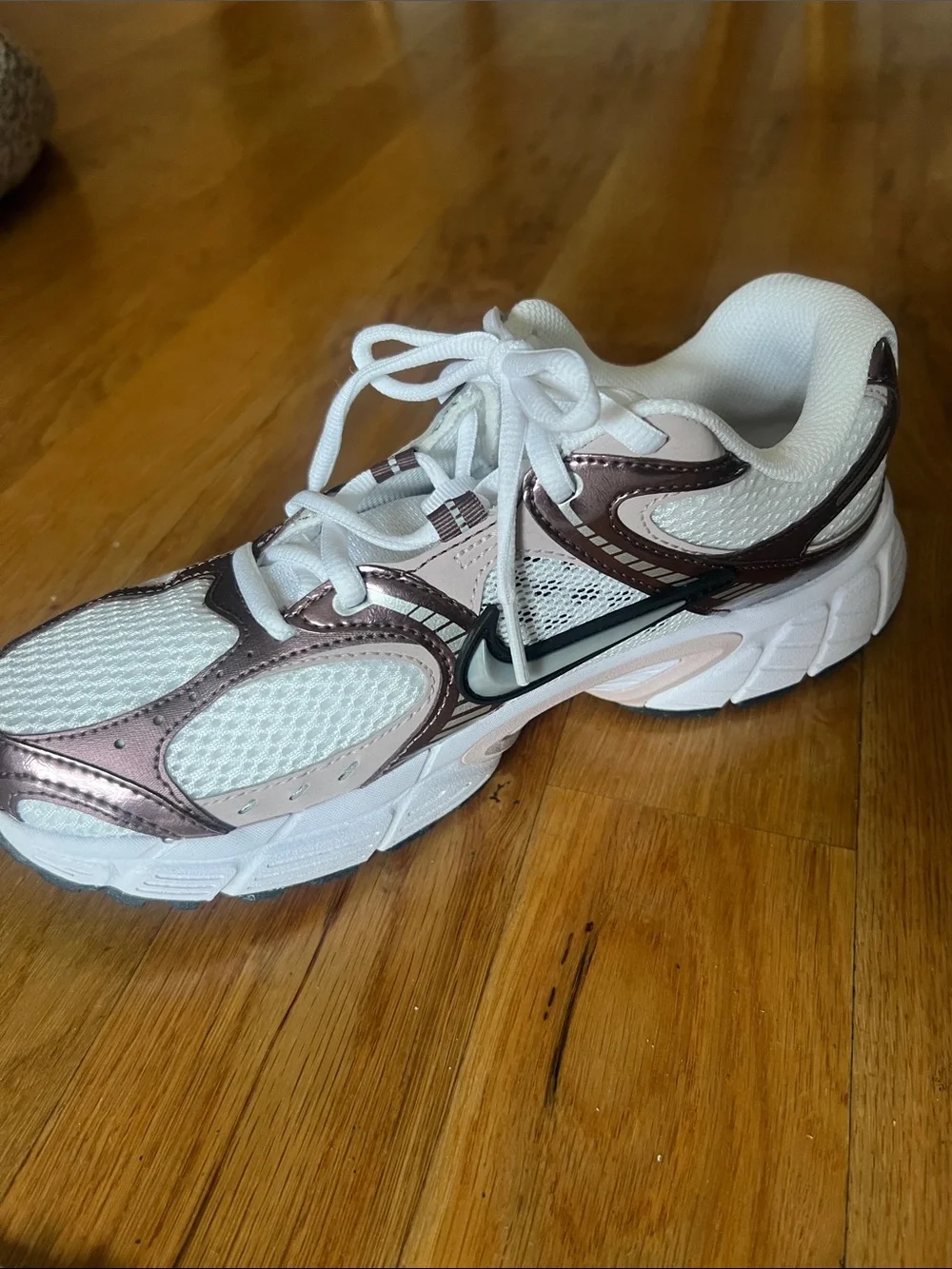 Nike Women’s Athletic Sneakers - White and Metallic Rose
